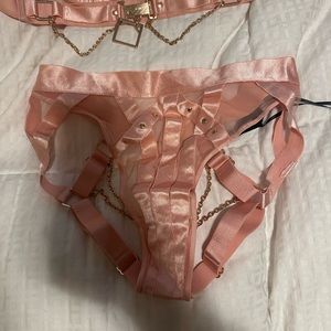 Unworn Honey Birdette satin soft peach lingerie